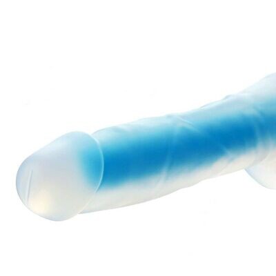 Luminous Glow In The Dark Blue Double Layer Dildo