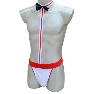 Erotic Waiter Costume Bow Tie Thong