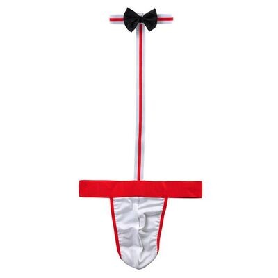 Erotic Waiter Costume Bow Tie Thong