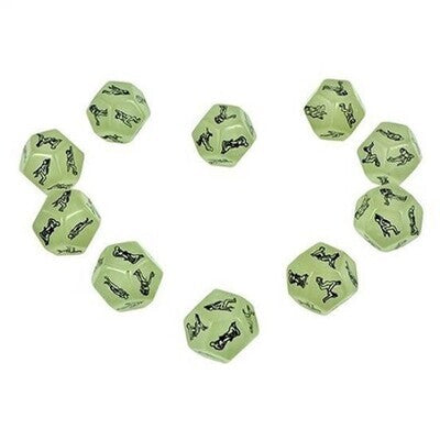 Glow In The Dark 12 Sided Sex Dice