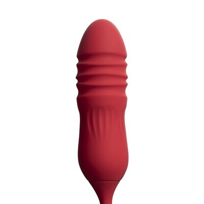 Silicone Clitoral Licking Rose with Thrusting Vibrator Egg