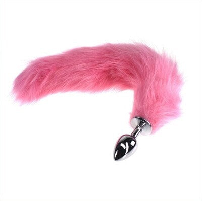 Fetish Play Metal Anal Plug Fox Tail