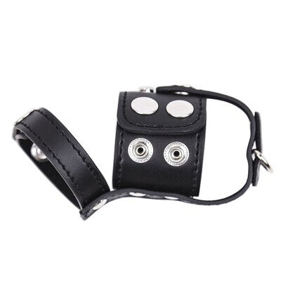 PU Leather Cock Strap and Ball Harness