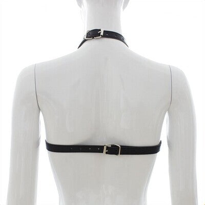 Fetish PU Leather Bondage Open Bra