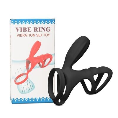 ​Erection Gripper Dual Cock & Balls Vibrating​ Penis Ring