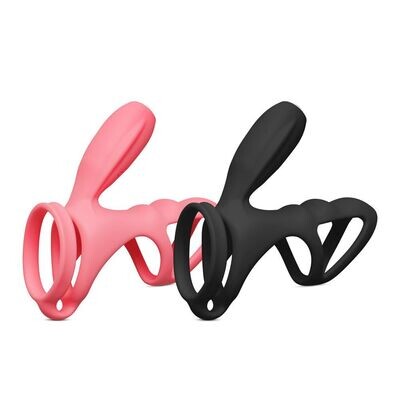 ​Erection Gripper Dual Cock & Balls Vibrating​ Penis Ring