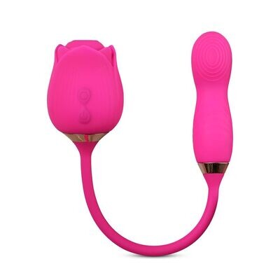 Silicone Rose Clitoral Sucking Wiggling Finger Vibrator