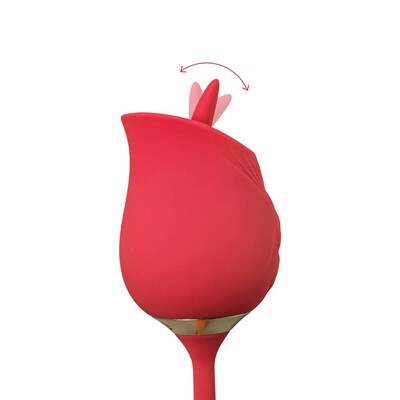 Silicone Rose Clitoral Licking Wiggling Finger Vibrator