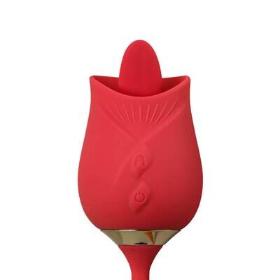 Silicone Rose Clitoral Licking Wiggling Finger Vibrator