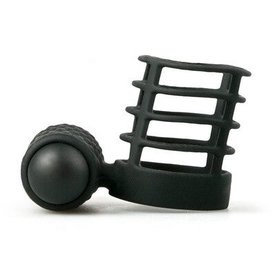 Black Silicone Cage Vibrating Penis Ring