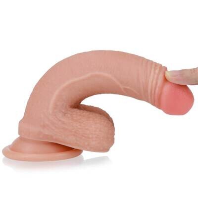 Lovetoy 7'' Dual layered Platinum Silicone Cock