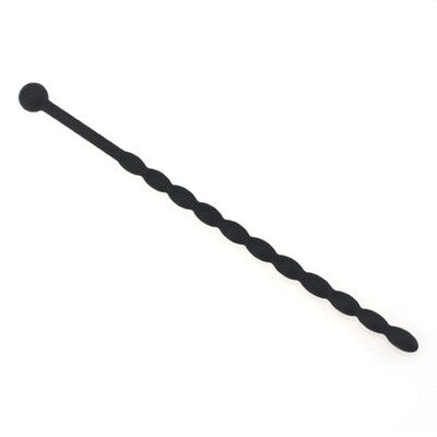 6'' Black Silicone Beaded Penis Sound