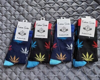 Funky Cannabis Socks for Men Or Women