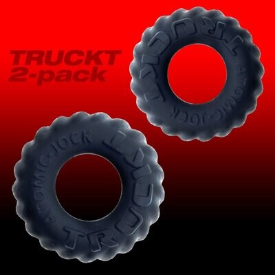 Oxballs Truckt 2 Piece Cock Rings - Night Black