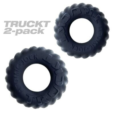 Oxballs Truckt 2 Piece Cock Rings - Night Black