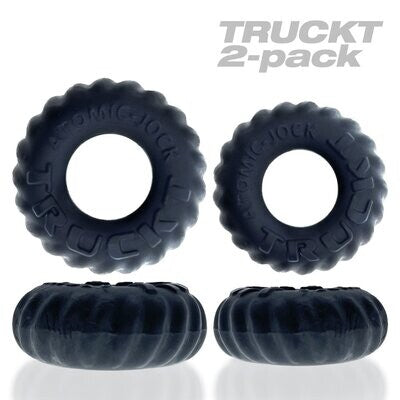 Oxballs Truckt 2 Piece Cock Rings - Night Black