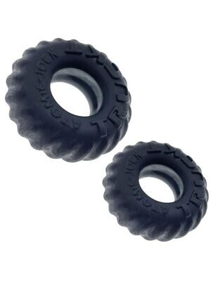 Oxballs Truckt 2 Piece Cock Rings - Night Black
