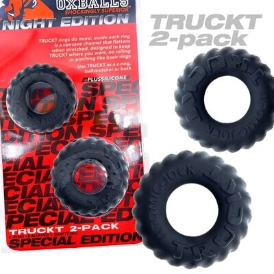 Oxballs Truckt 2 Piece Cock Rings - Night Black