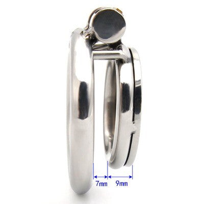 Flat Button Stainless Chastity Cage