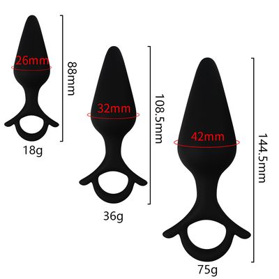 Black Anchor Butt Plug Set 3 Piece