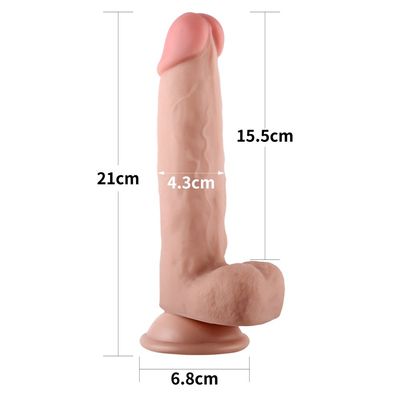 Lovetoy 8'' Sliding Skin Dual Layer Dong