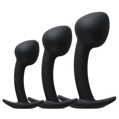 3-Piece Curved Silicone Anal Plug Set