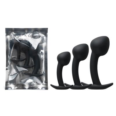 3-Piece Curved Silicone Anal Plug Set