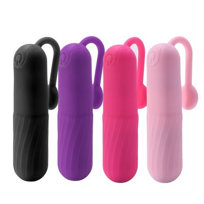 10 Mode Rechargeable Waterproof Vibrating Bullet with Tab