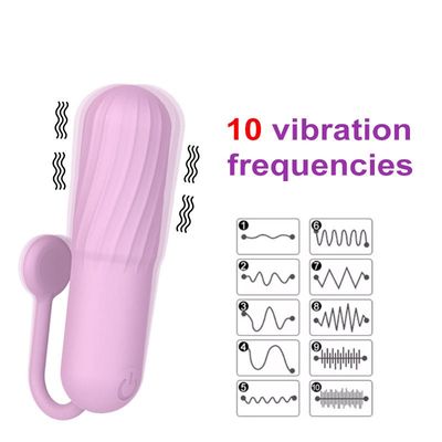 10 Mode Rechargeable Waterproof Vibrating Bullet with Tab