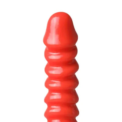 Red Ribbed Tentacle Anal Dildo