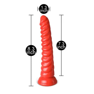 Red Ribbed Tentacle Anal Dildo