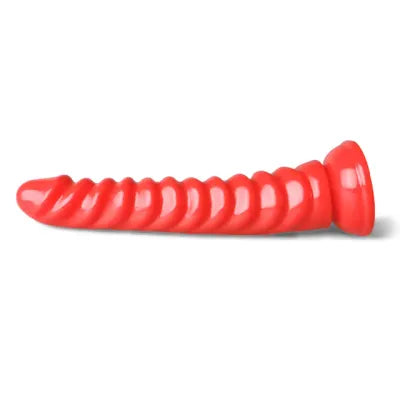 Red Ribbed Tentacle Anal Dildo