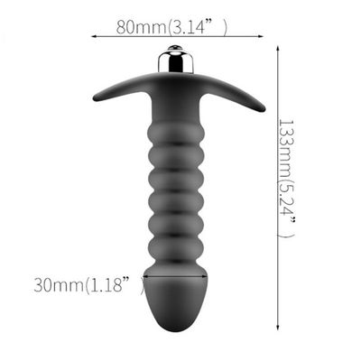 Ribbed Butt Plug Anal Vibrator