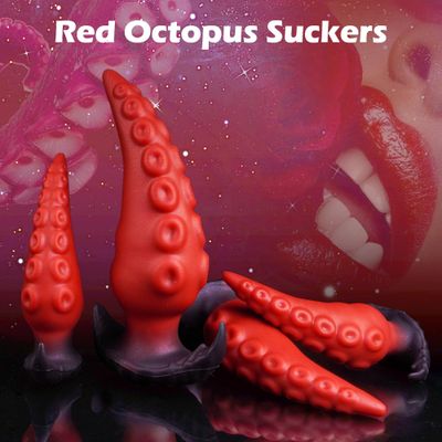 Red Octopus Tentacle Fantasy Anal Dildo