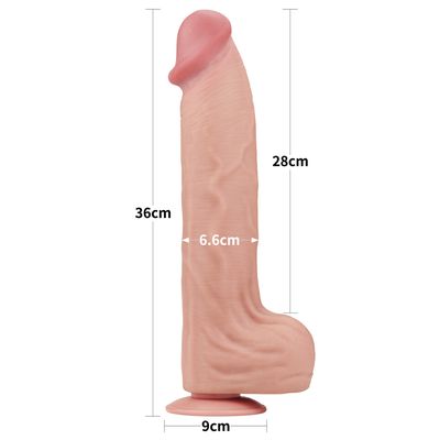 Lovetoy 14'' King Sized Sliding Skin Dual Layer Dildo