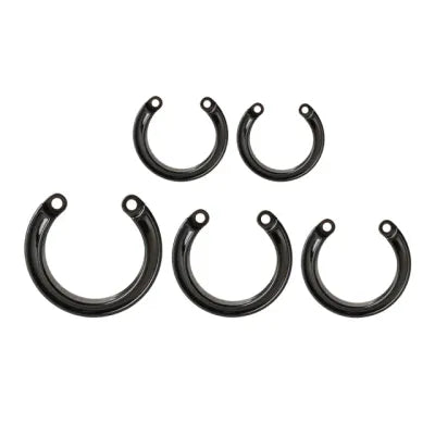 Starter Black Chastity Device With 5 Size Penis Ring