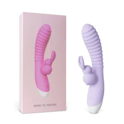 Pleasure Ribbed Rechargeable Rabbit Vibrator