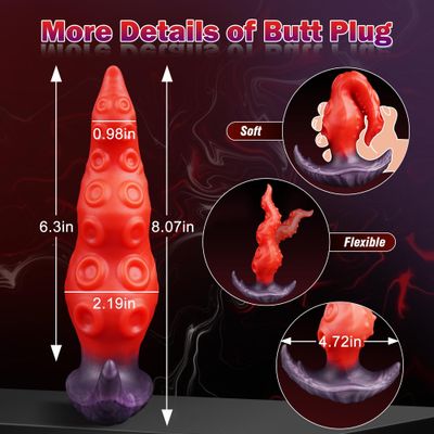 Red Devil Tentacle Fantasy Anal Dildo