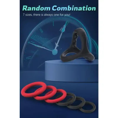 Silicone Cock Ring Set - 7pcs