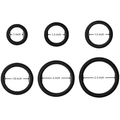 Silicone Cock Ring Set - 6pcs