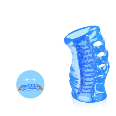 Blue Male Masturbator Stroker with Fingle Holes