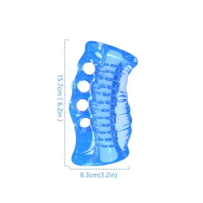 Blue Male Masturbator Stroker with Fingle Holes