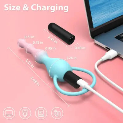Pastel Rechargeable Vibrating Waterproof Soft Anal Beads