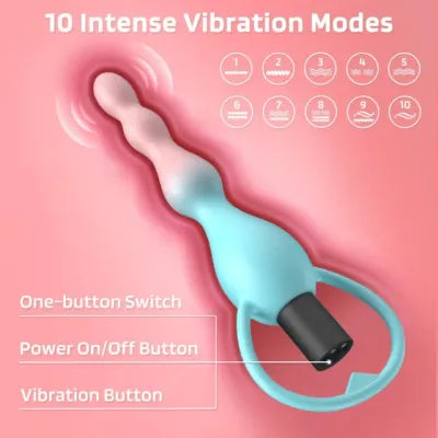 Pastel Rechargeable Vibrating Waterproof Soft Anal Beads