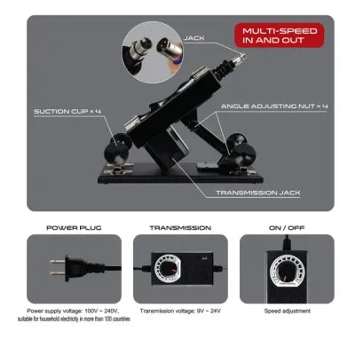 Thrusting Sex Machine – ​Adjustable 6 Attachments & Plug-In Power