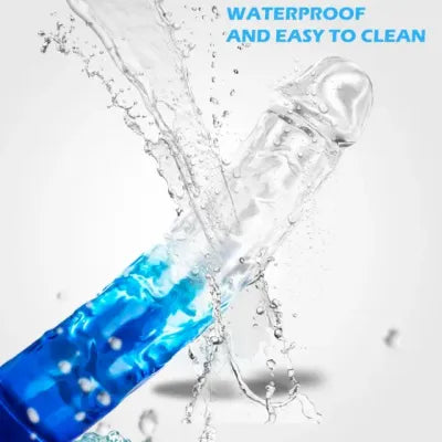 Transparent Blue Body Safe Dildo with Suction Cup