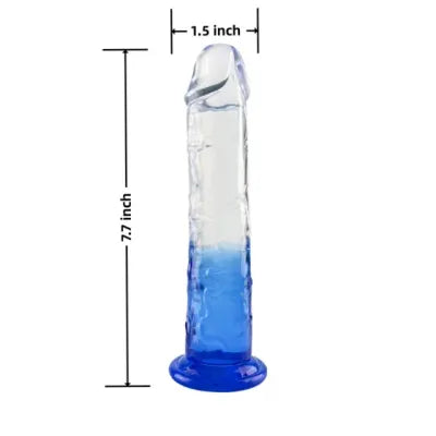 Transparent Blue Body Safe Dildo with Suction Cup