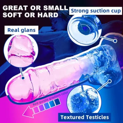 Purple & Blue Realistic Dildo with Suction Cup