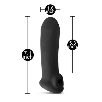 Black Penis Extender Sleeve with Texture Inside