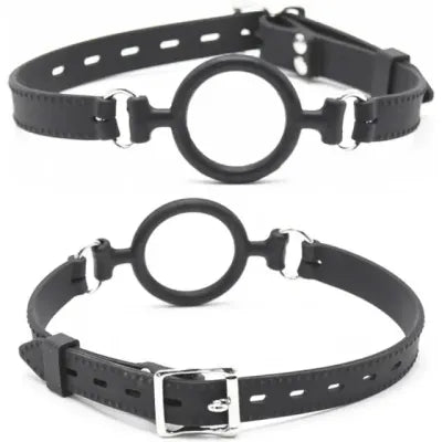 Black Silicone Open Mouth O-Ring Gag